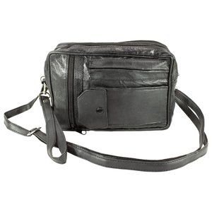 Men Leather Cross Body Bag, Messenge Bag, Travel Organizer Bag, Black
